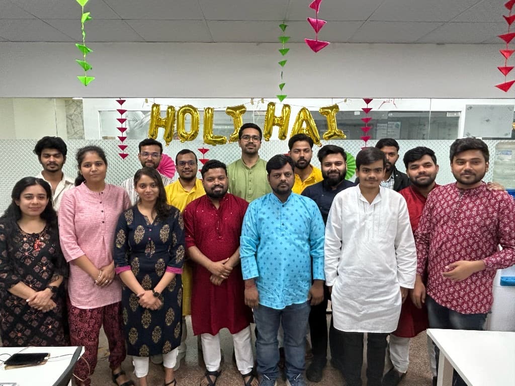 Plutonic team celebrating Holi in ethnic wear