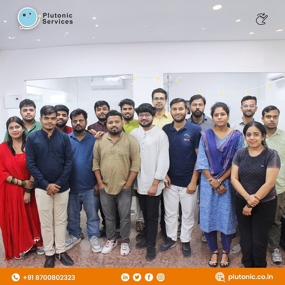 Plutonic team Diwali group portrait in the office
